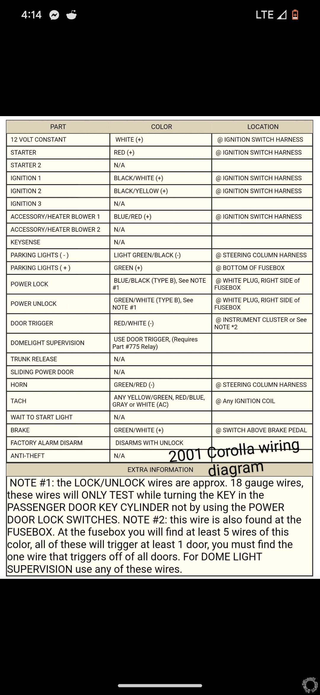 Remote Start, 2001 Toyota Corolla - Last Post -- posted image.