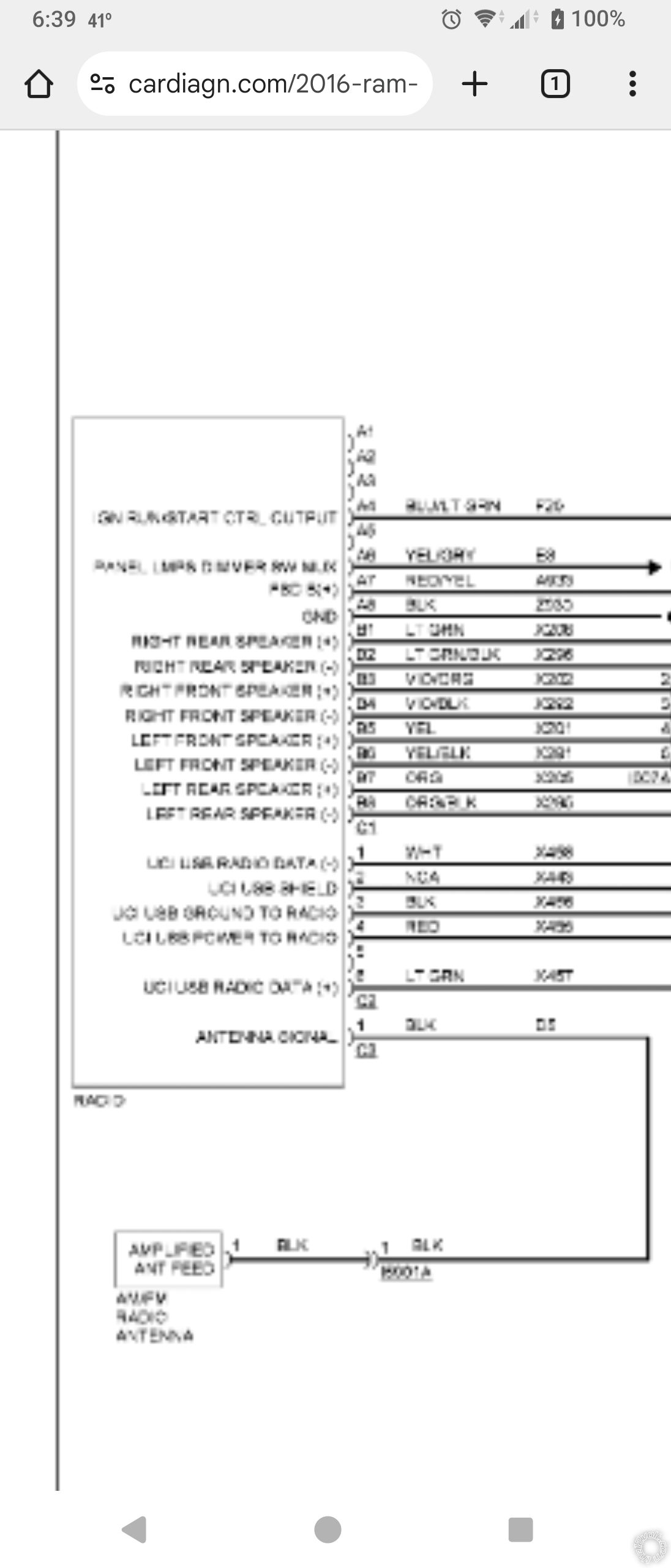 2017 Ram ProMaster City, Radio Wiring -- posted image.