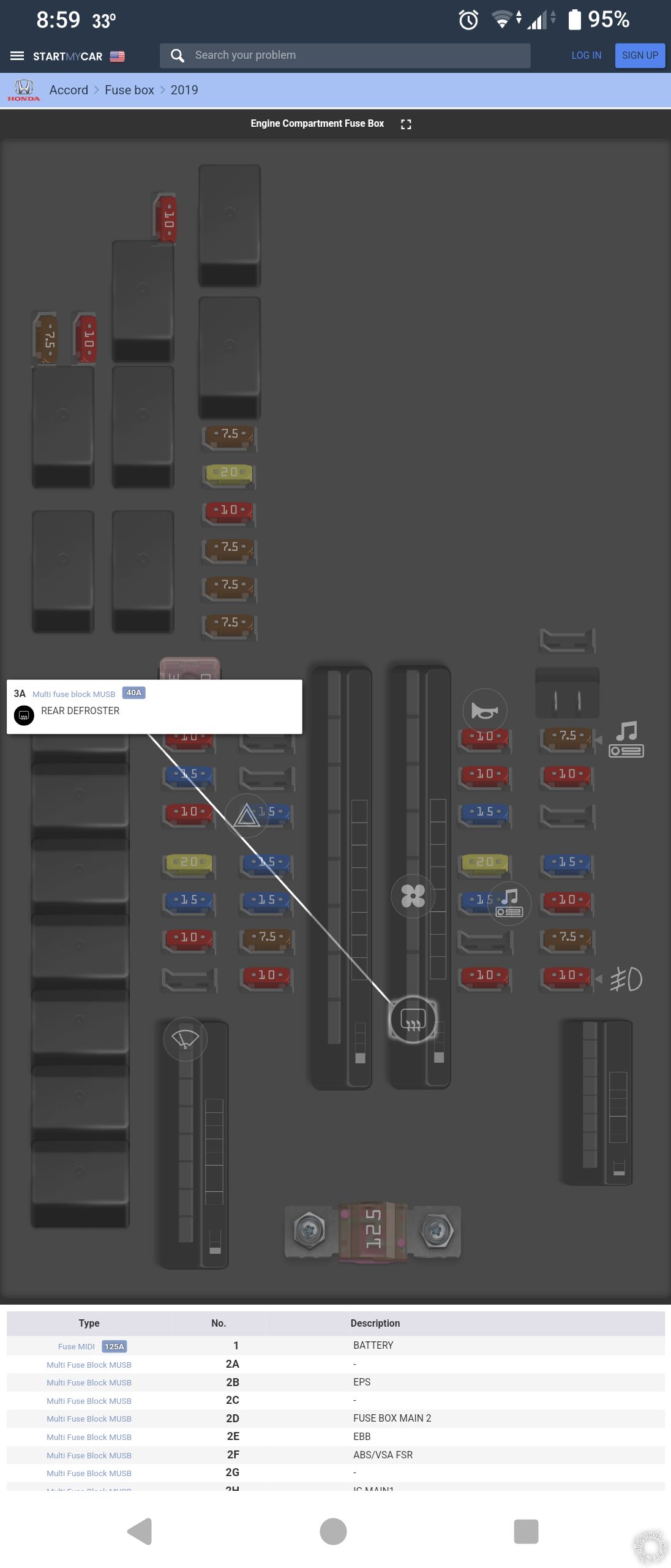 2019 Honda Accord, Rear Defroster Trigger -- posted image.