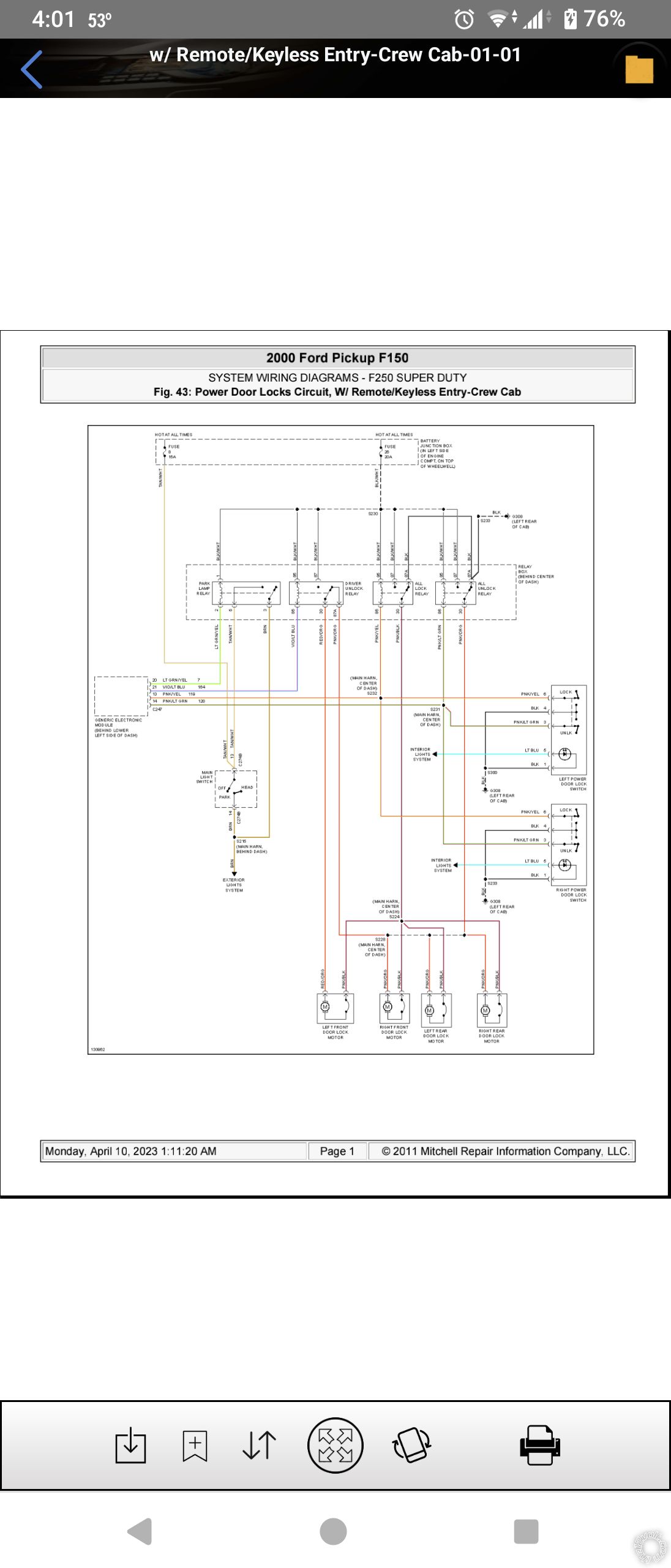 Adding Power Lock To Tailgate, 2000 Ford F-250 -- posted image.