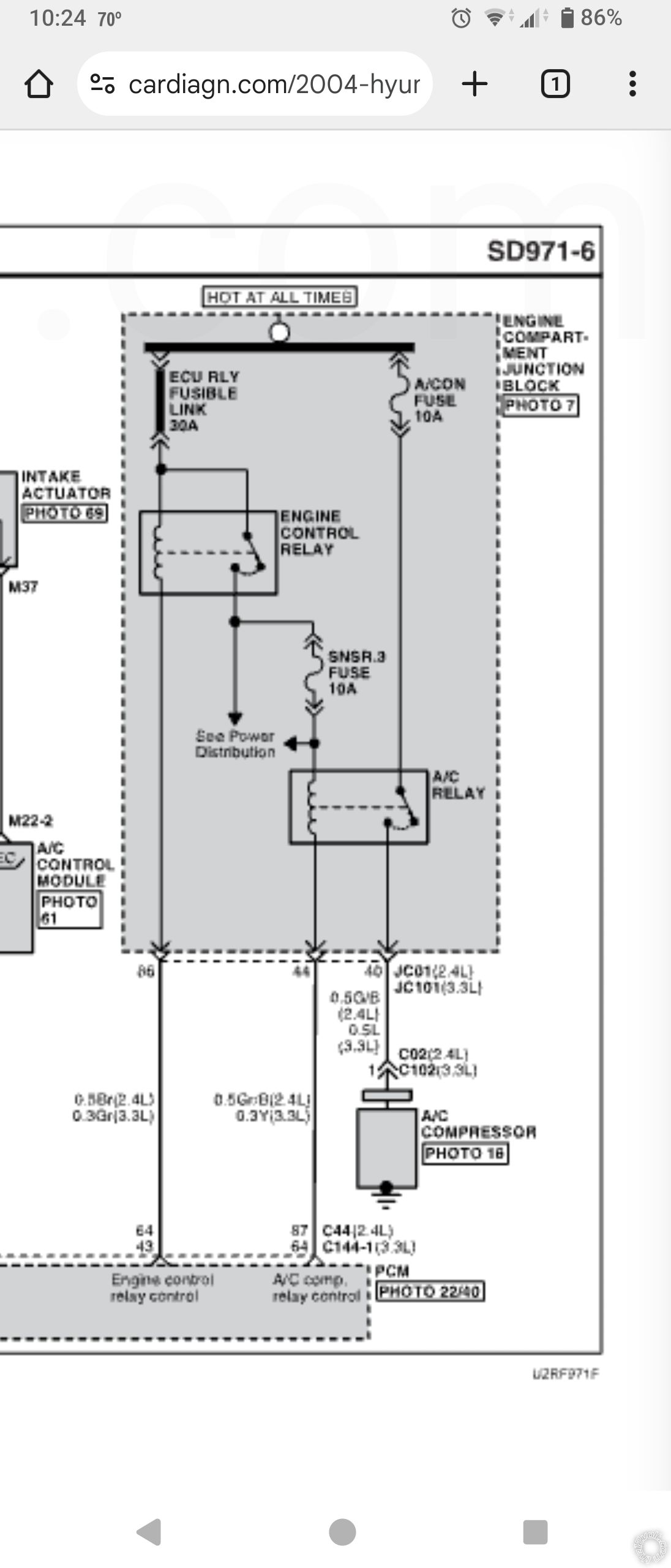 6VDC At 86 Lug In Power Distribution Box, 2006 Hyundai Sonata - Last Post -- posted image.