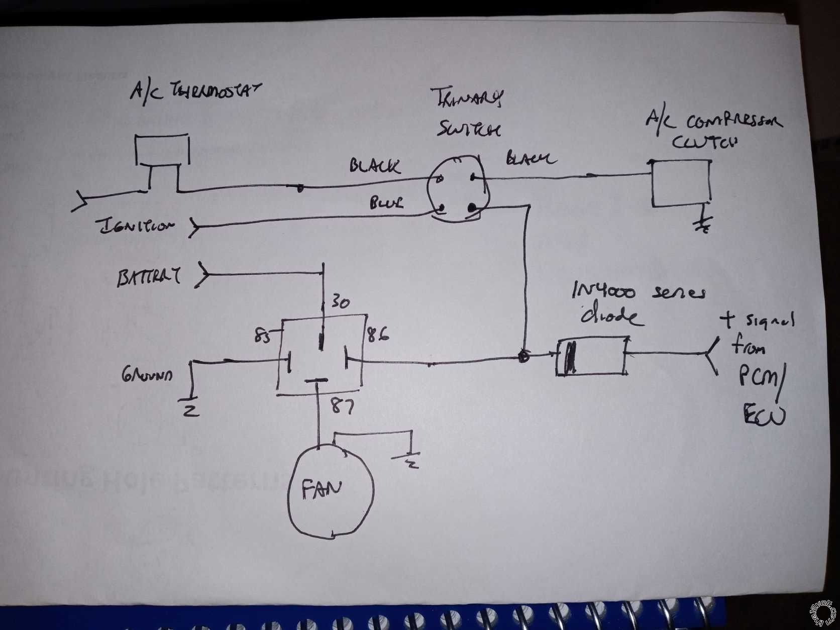 A/C Cooling Fan Circuit For Dummies Like Me -- posted image.