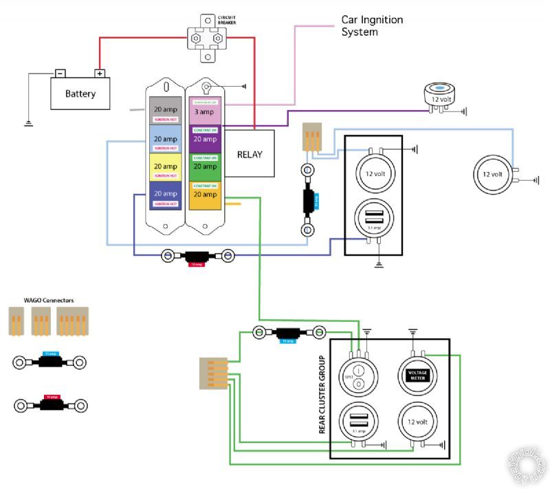 Adding more DC outlets and an LED -- posted image.